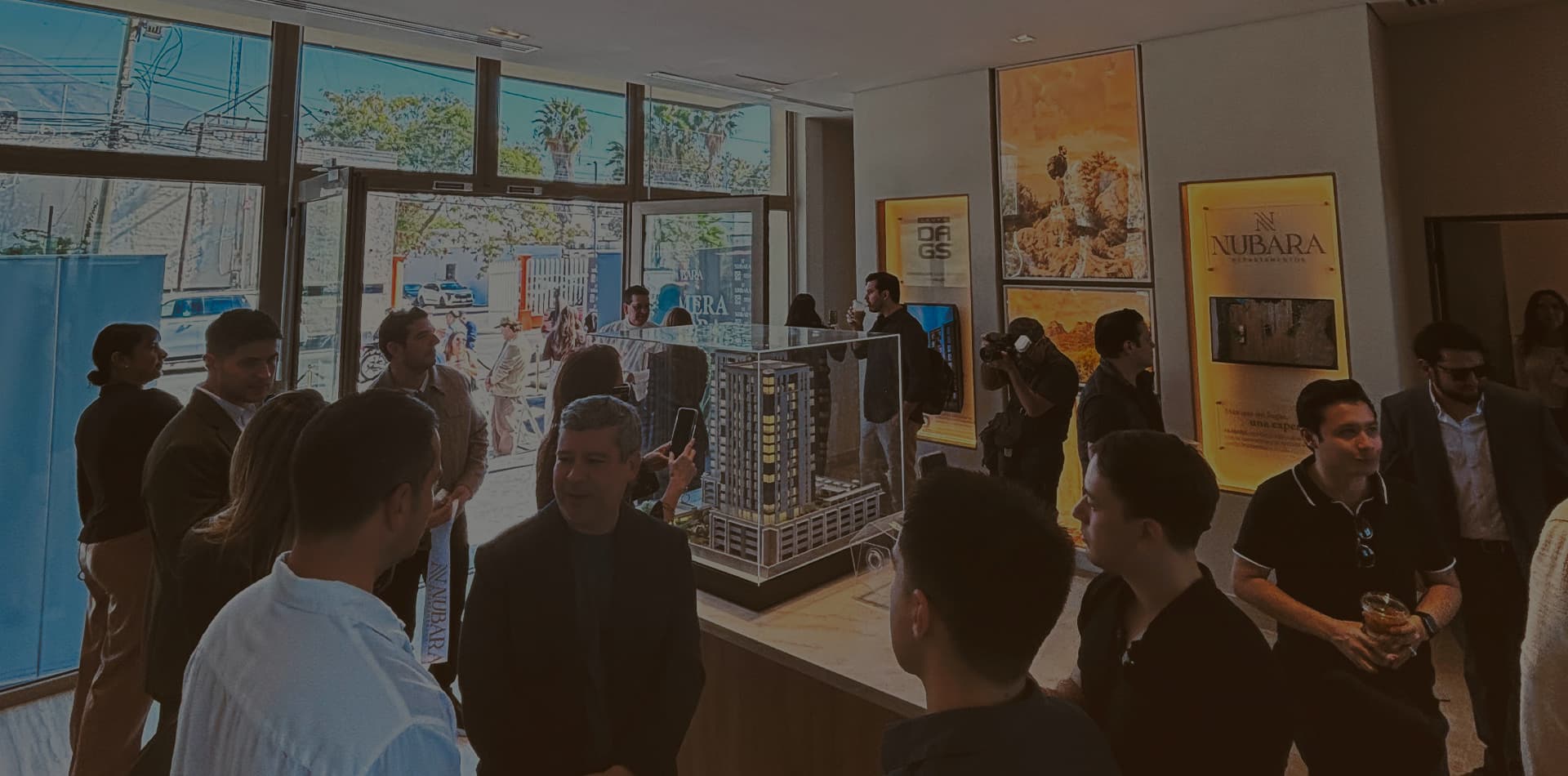 Showroom de Nubara durante el evento de presentación del proyecto